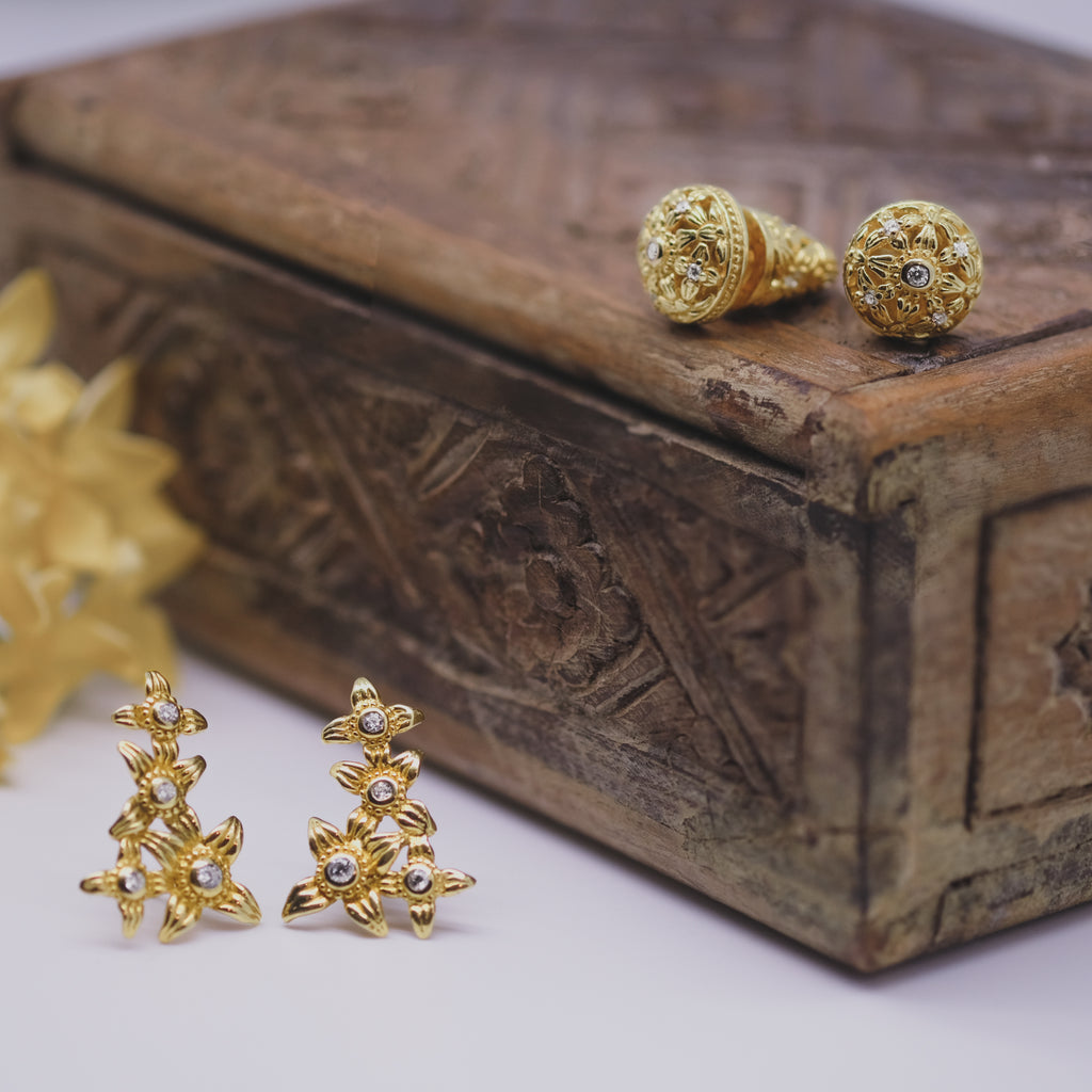 Asoka Collection Small 925 Sterling Silver Subeng Earrings