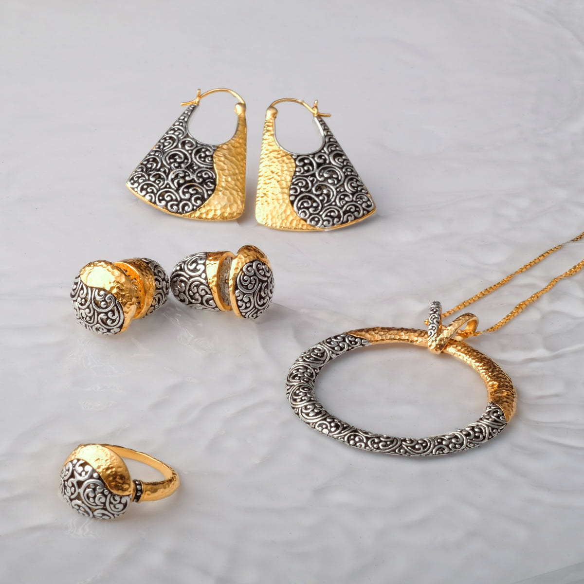 Large 925 Silver Subeng Earrings Ayung Collection