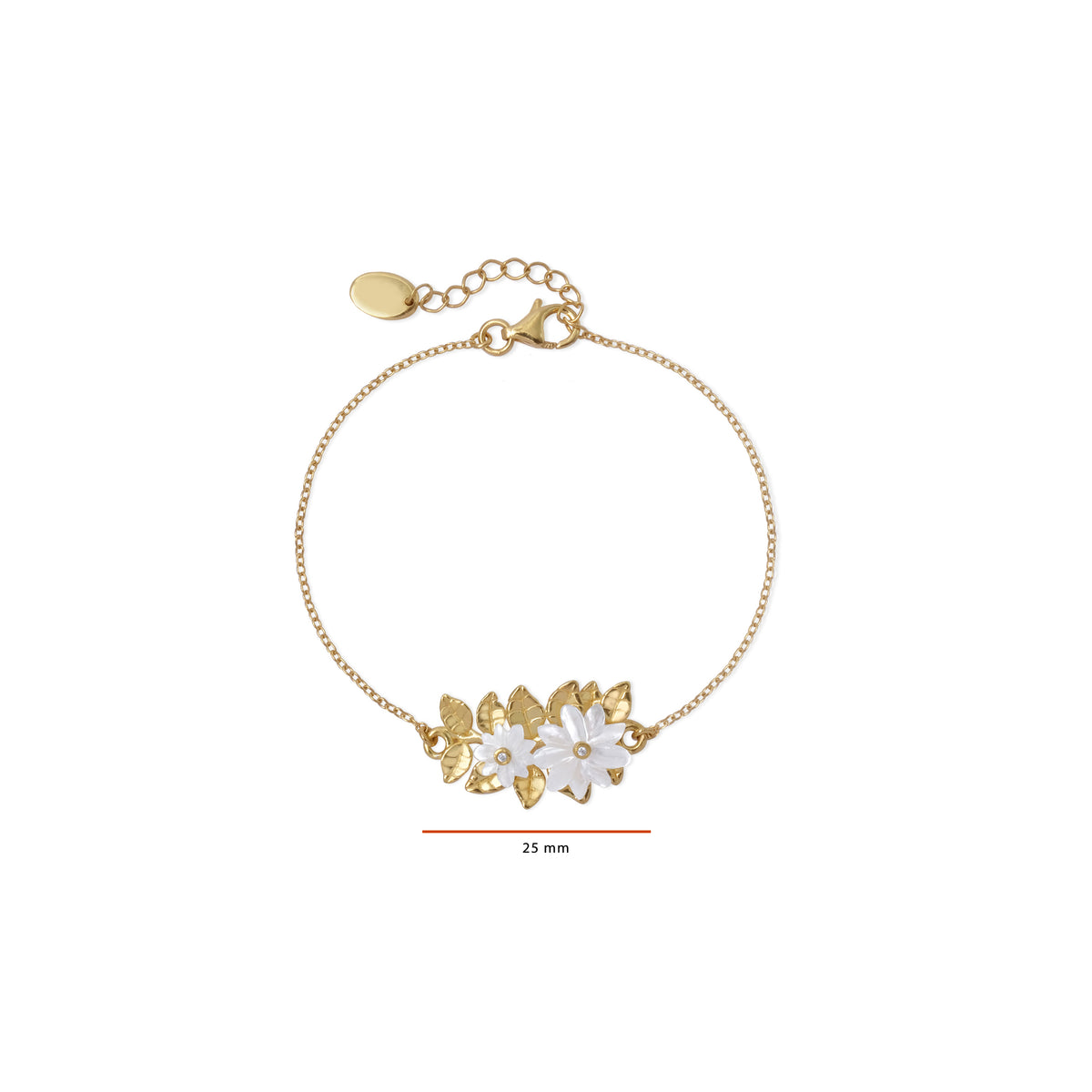 Gelang Rantai Perak Koleksi Mutiara Melati Sterling Silver 925 Gold Plated