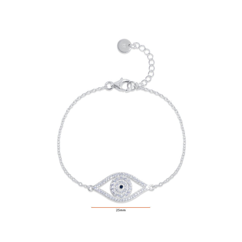 925 Sterling Silver Evil Eye Collection Silver Bracelet