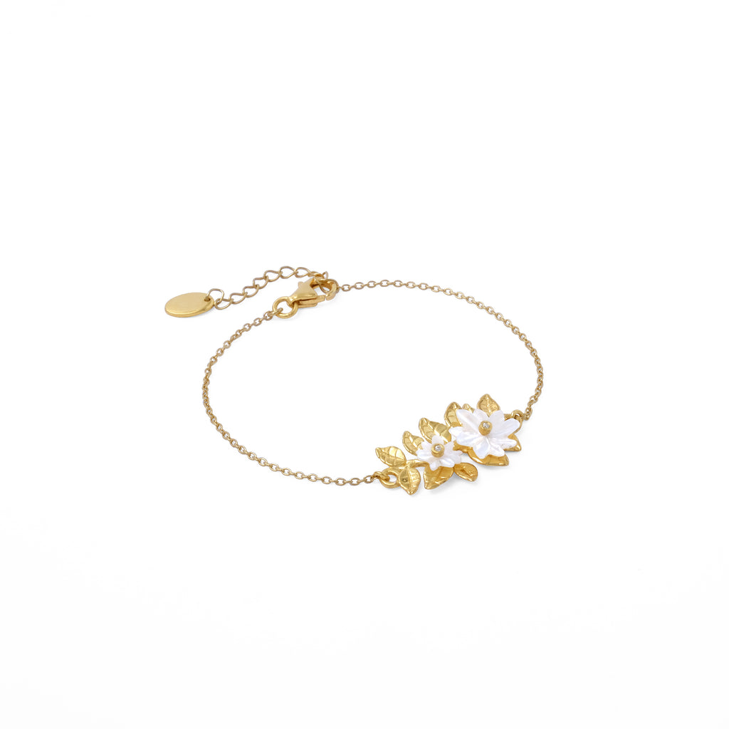 Gelang Rantai Perak Koleksi Mutiara Melati Sterling Silver 925 Gold Plated