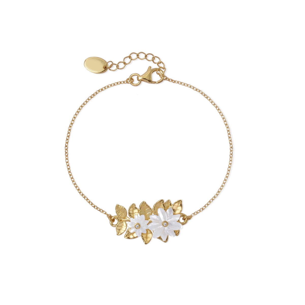 Gelang Rantai Perak Koleksi Mutiara Melati Sterling Silver 925 Gold Plated