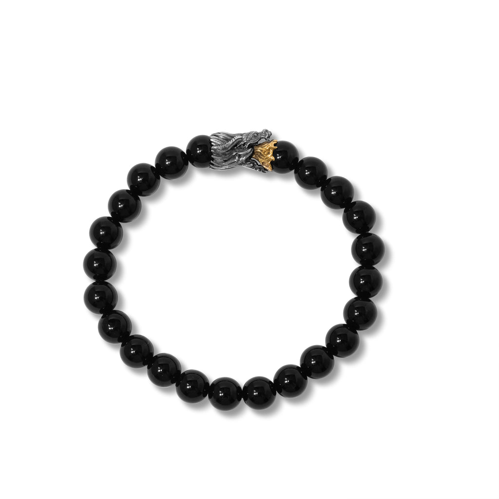 925 Sterling Silver Dragon Collection Silver Bead Bracelet