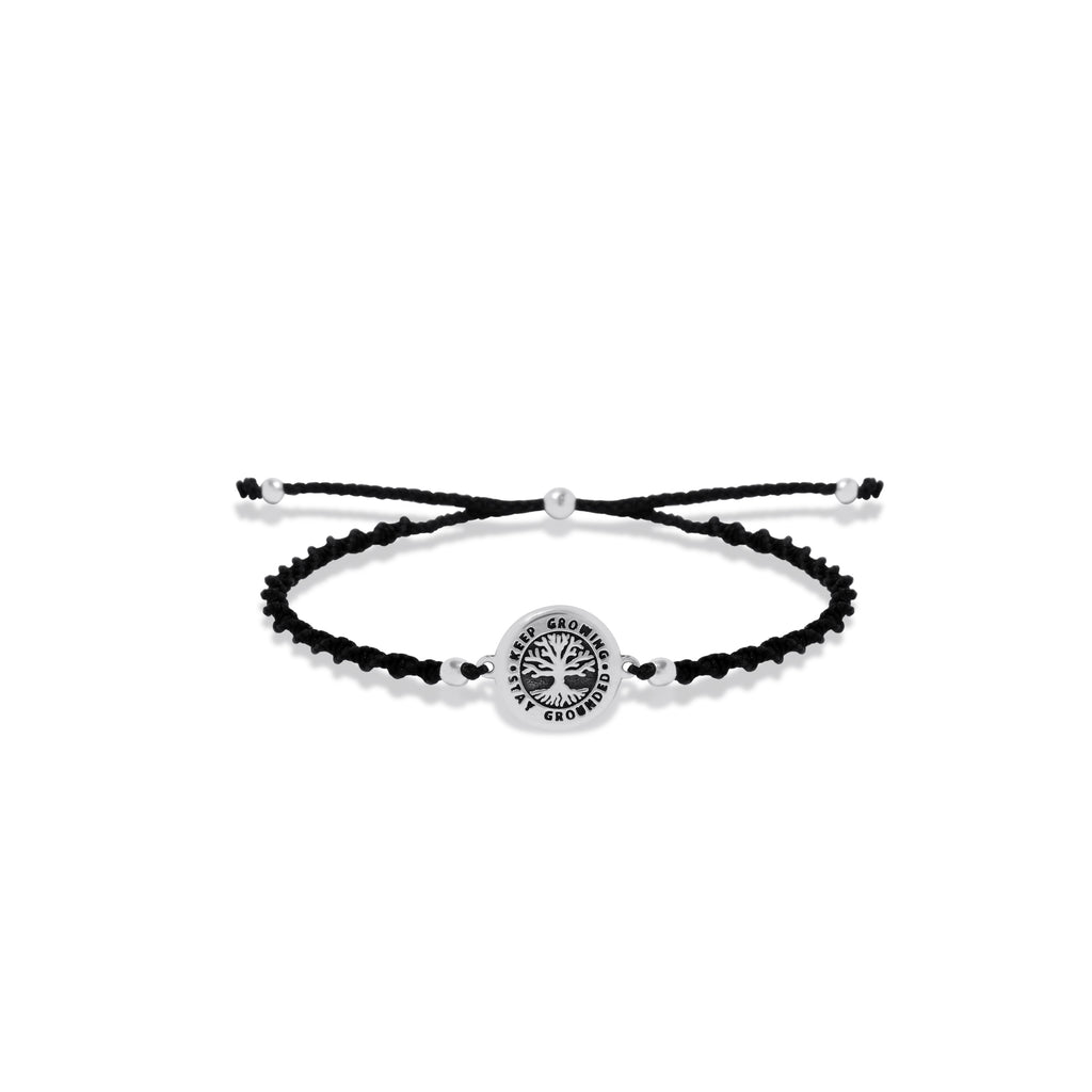 Gelang Serut Tali Hitam Perak 925 Koleksi Tree Of Life New Design