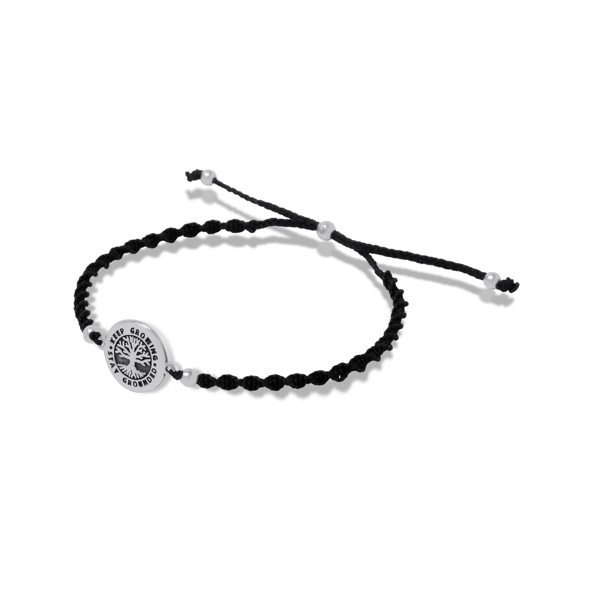 Gelang Serut Tali Hitam Perak 925 Koleksi Tree Of Life New Design