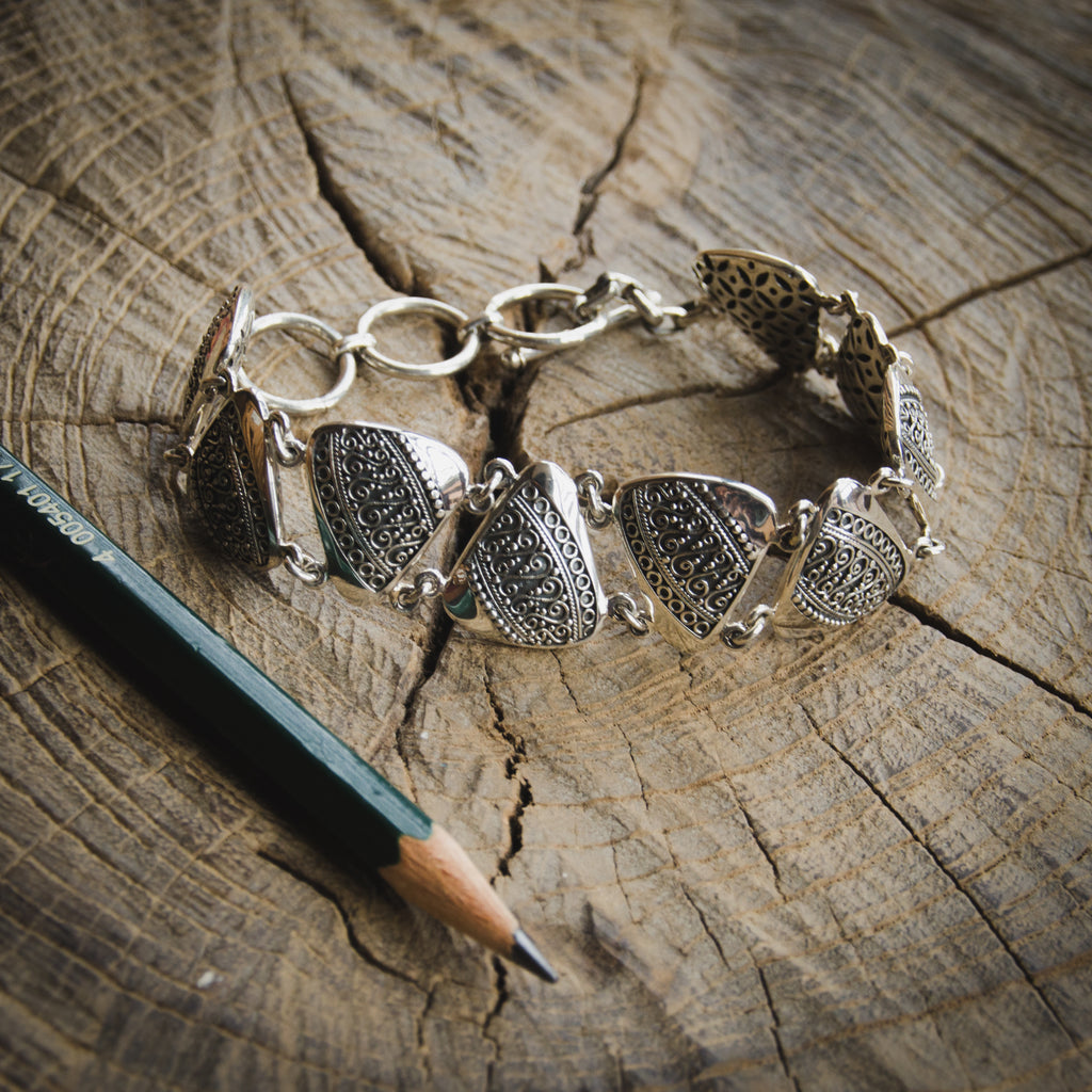 Gelang Rantai Silver 925 Koleksi Batik Indonesia