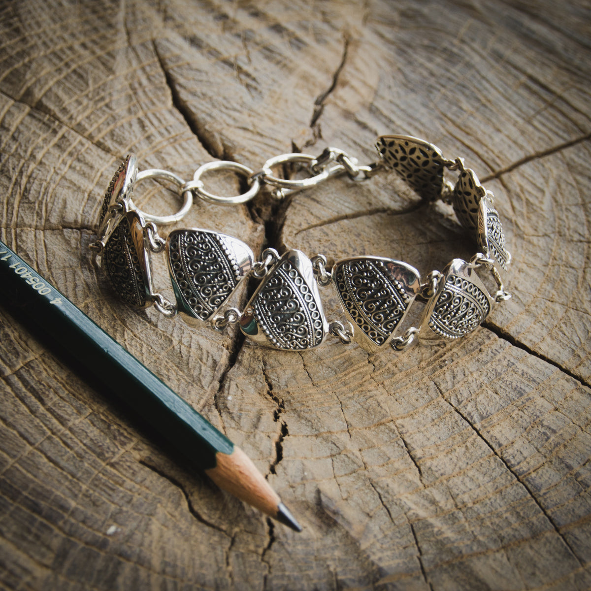 Gelang Rantai Silver 925 Koleksi Batik Indonesia
