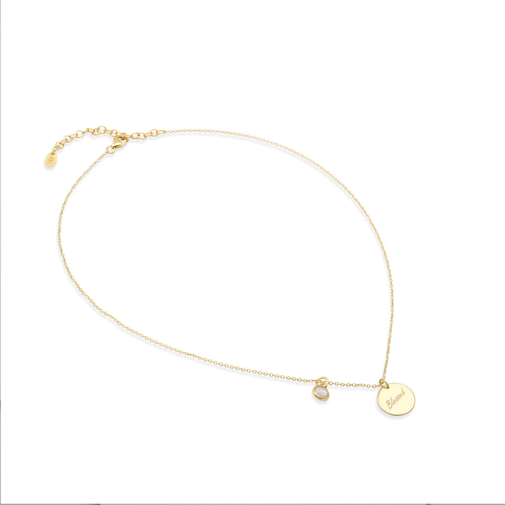 Kalung Rantai Koleksi Mantra Blessed Sterling Silver 925 Gold Plated