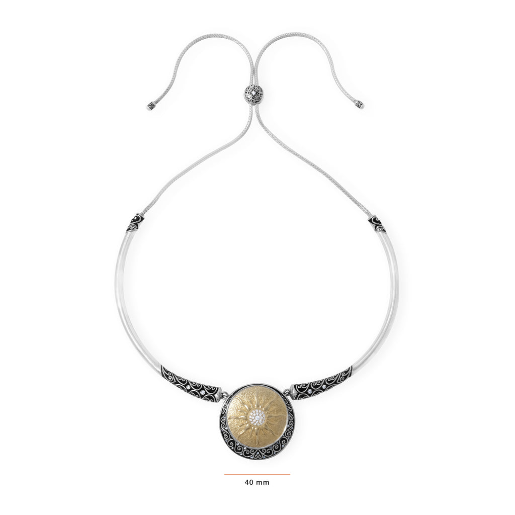 925 Sterling Silver Sun Choker Necklace Collection