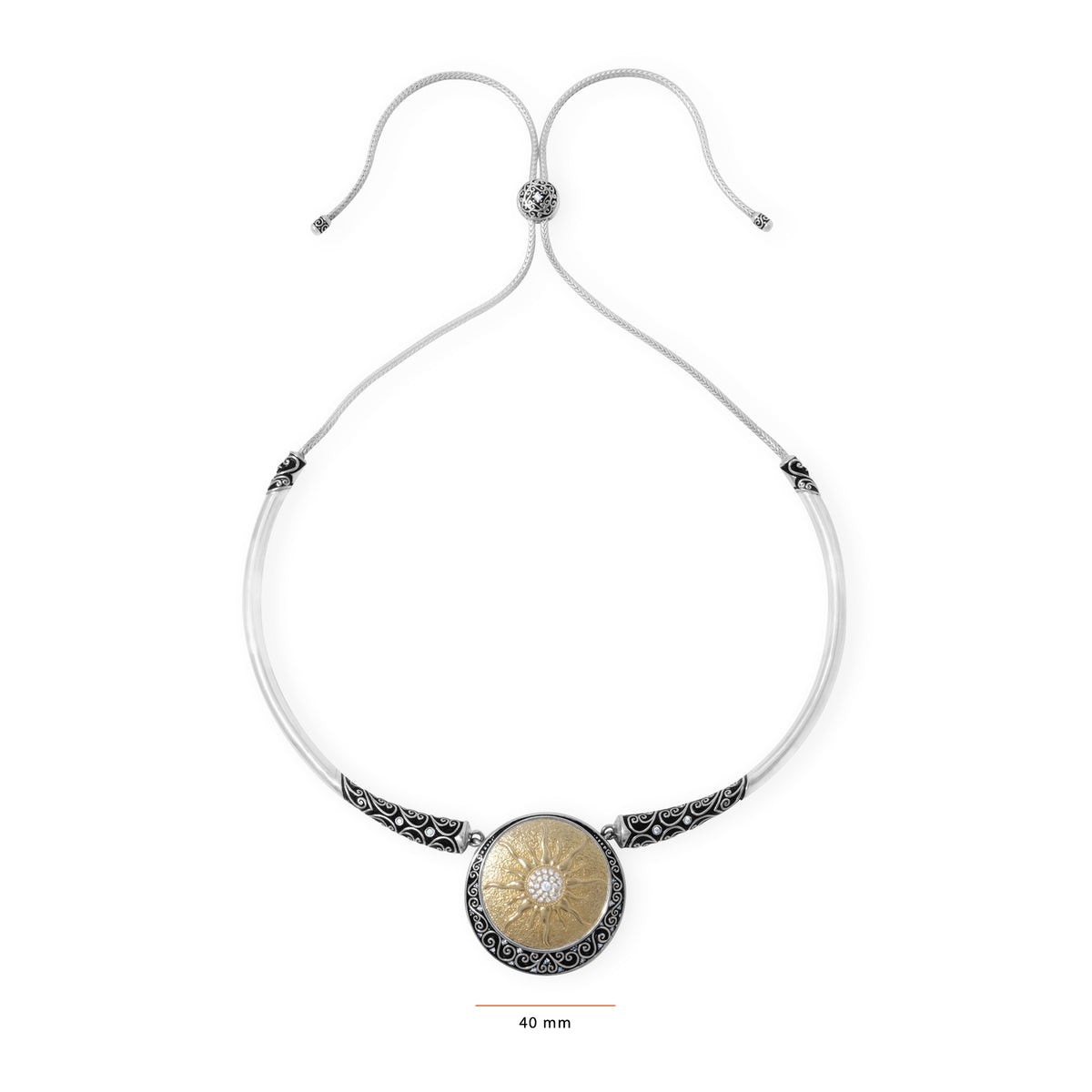 925 Sterling Silver Sun Choker Necklace Collection