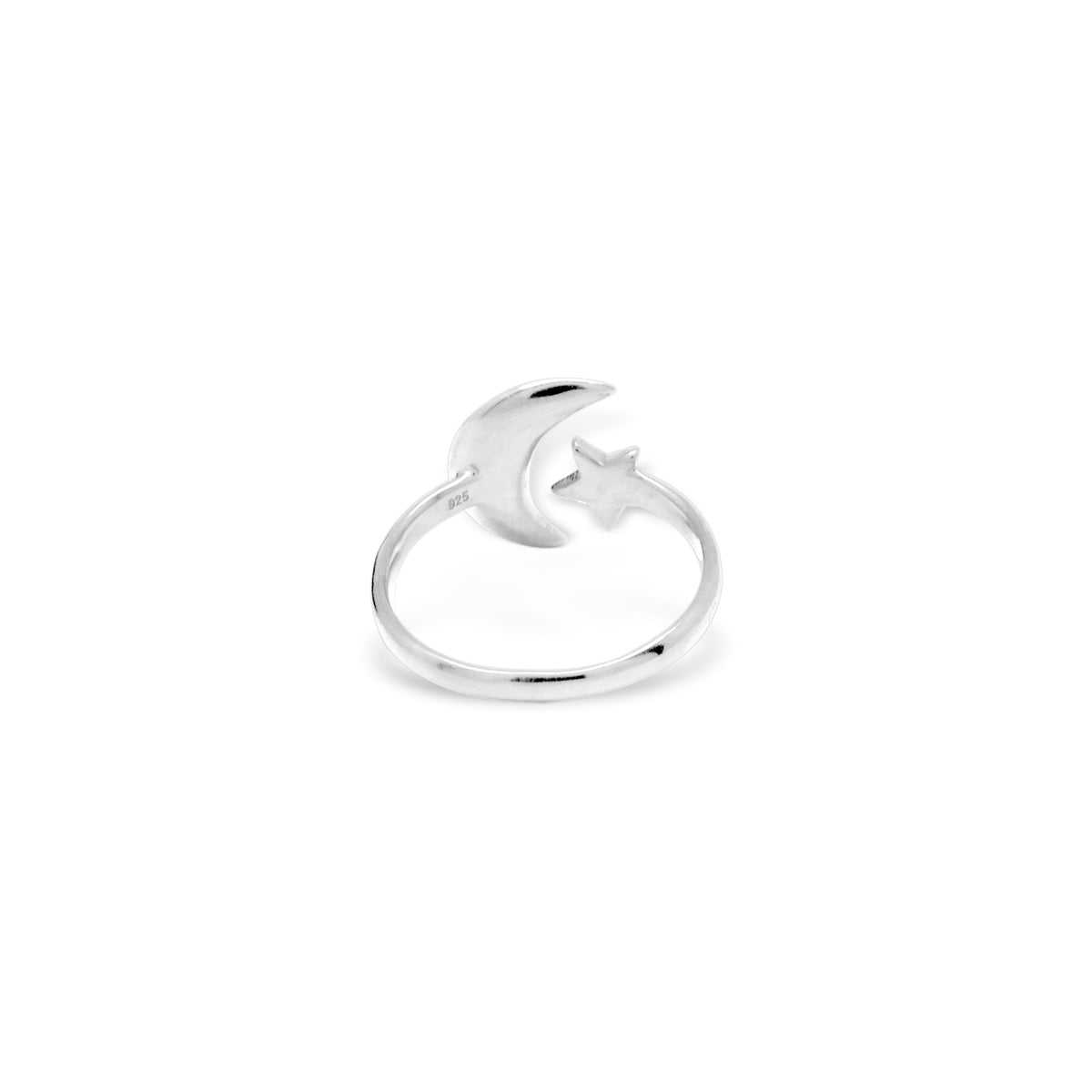Cincin Perak Koleksi Celestial Bulan Bintang Sterling Silver 925 Single