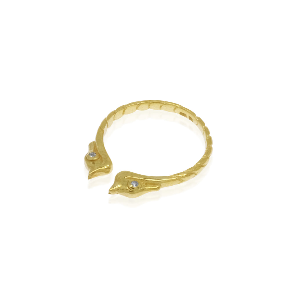 Seahorse Collection Sterling Silver 925 Gold Plated Ring