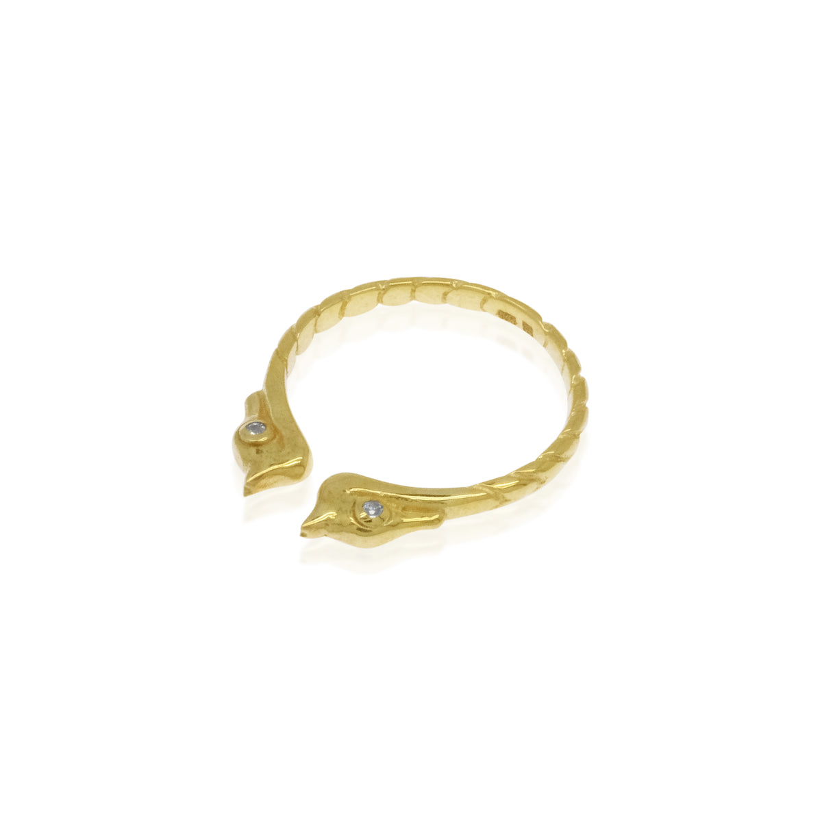 Seahorse Collection Sterling Silver 925 Gold Plated Ring