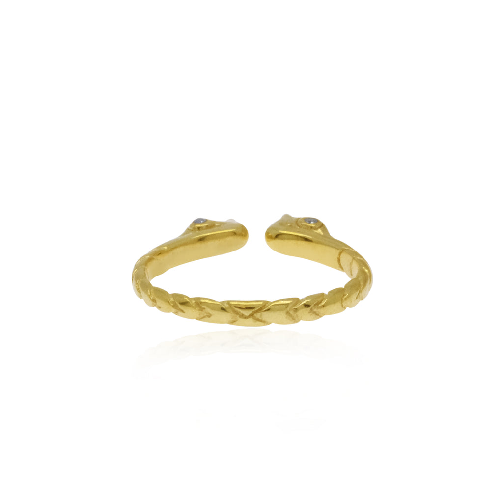 Seahorse Collection Sterling Silver 925 Gold Plated Ring