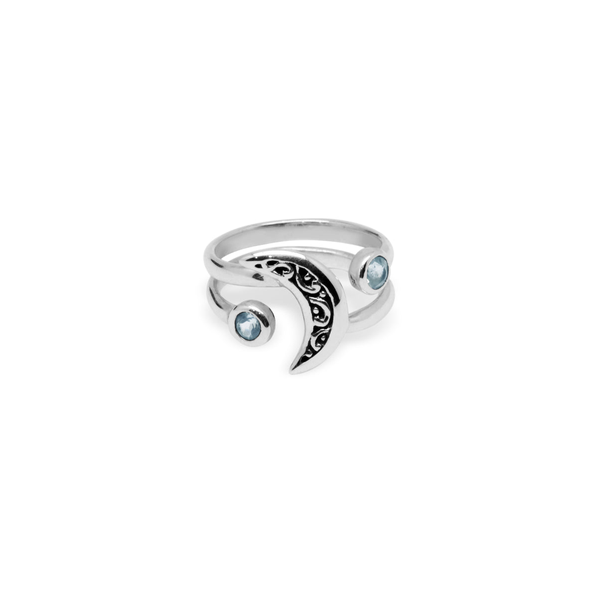 Cincin Perak Koleksi Celestial Bulan Bintang Double Sterling Silver 925
