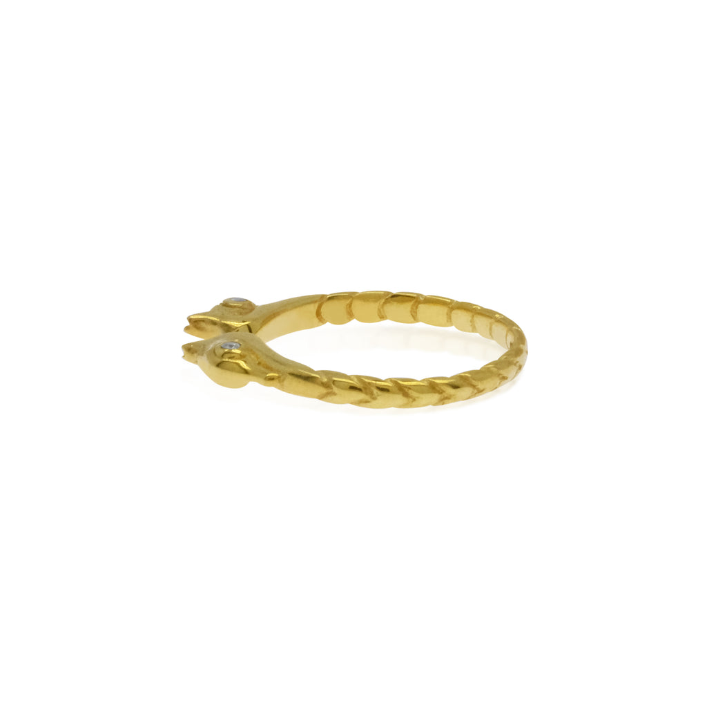 Seahorse Collection Sterling Silver 925 Gold Plated Ring