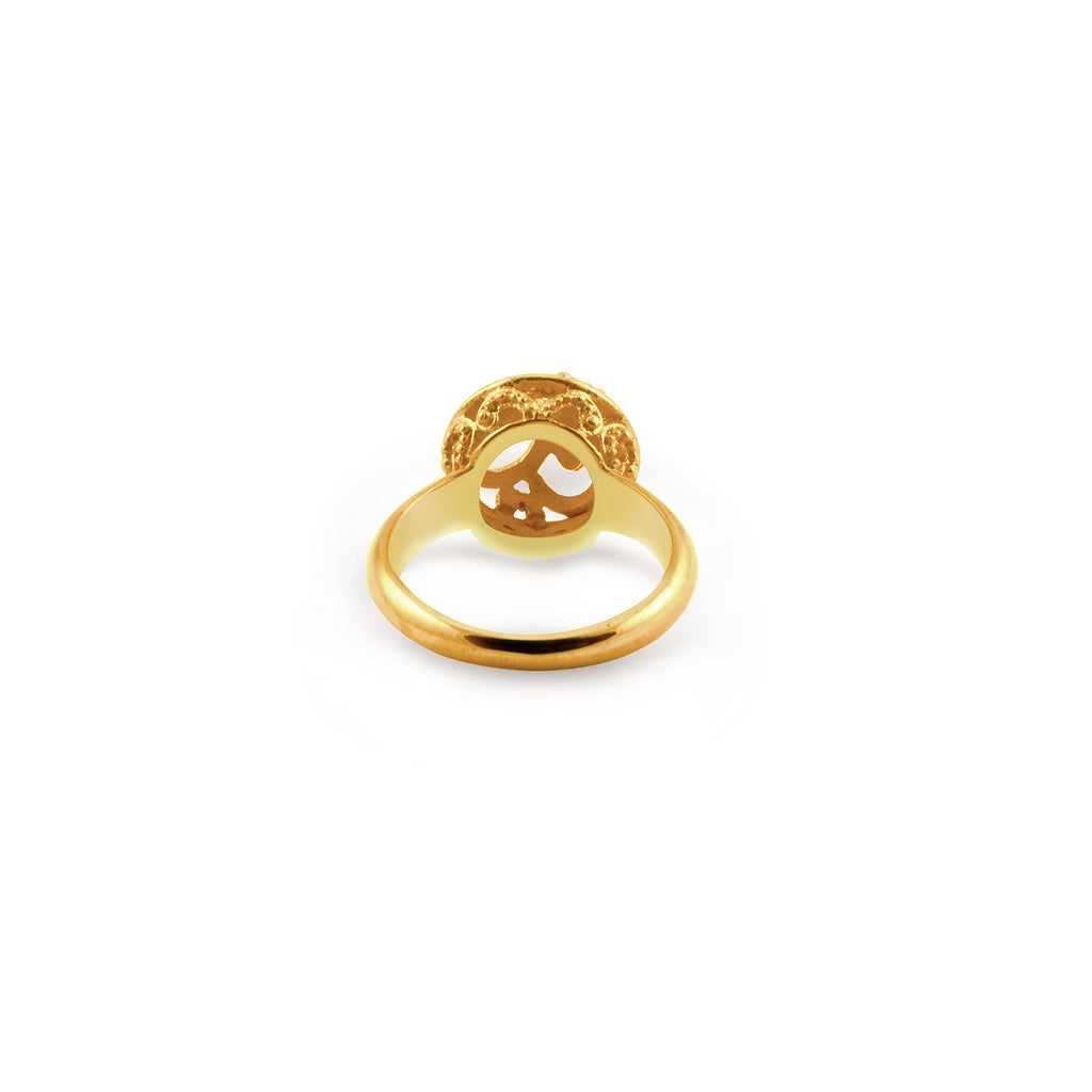 Small Sterling Silver 925 Sea Wave Cocktail Ring