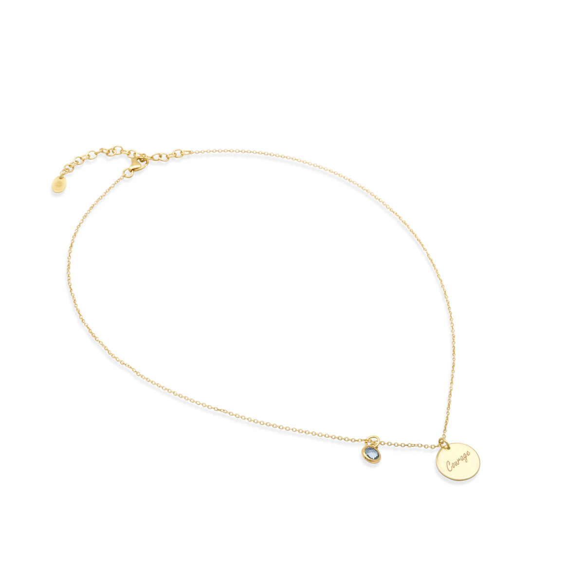 Kalung Rantai Koleksi Mantra Courage Sterling Silver 925 Gold Plated