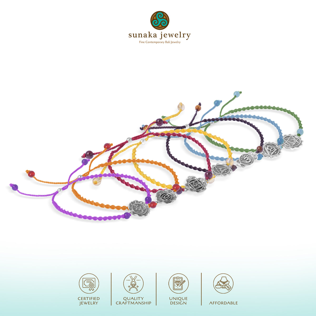 Gelang Tali Anyaman Koleksi Cakra Sterling Silver 925