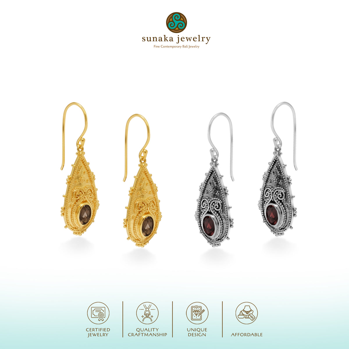 Anting Drop Koleksi Mandala Sterling Silver 925