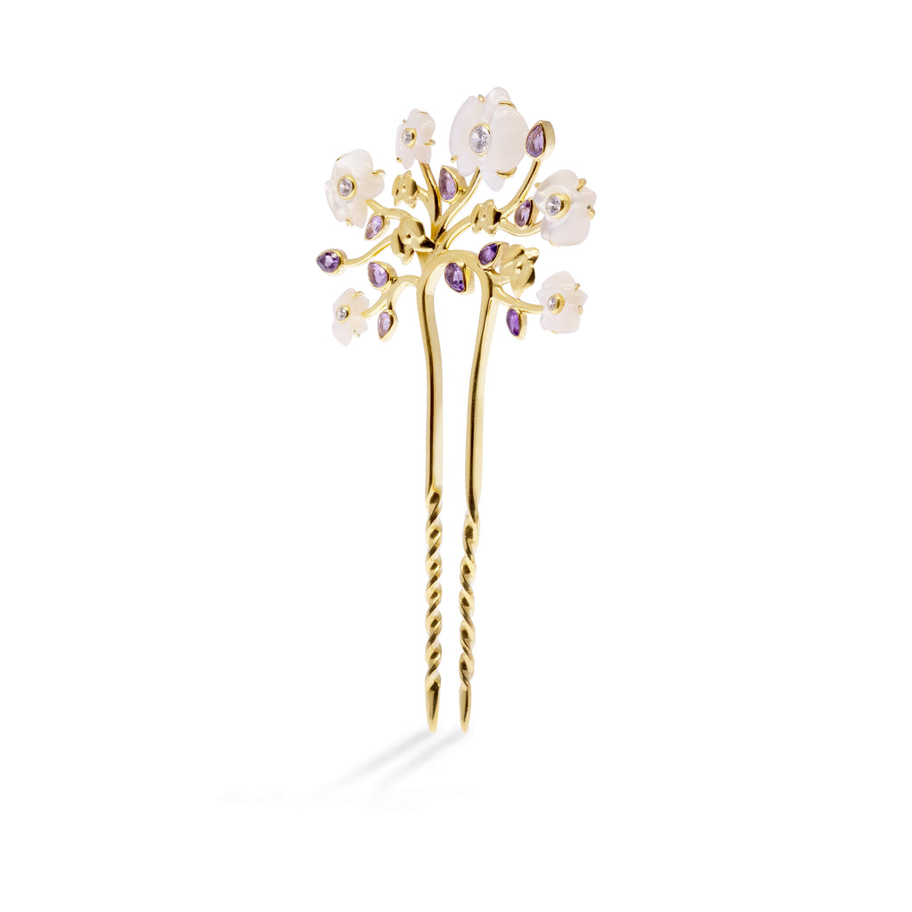 925 Silver Small Needle Gold Plated Orchid Collection