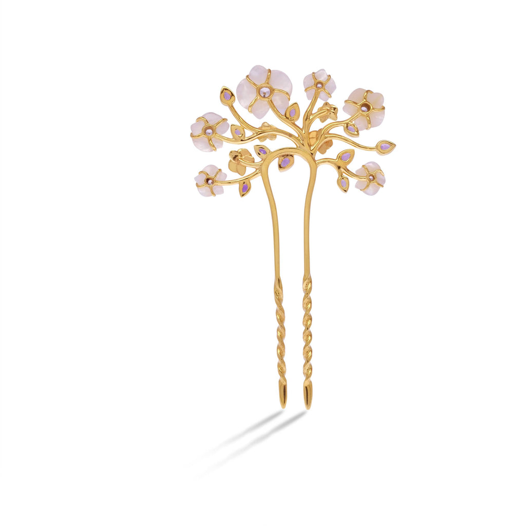 925 Silver Small Needle Gold Plated Orchid Collection