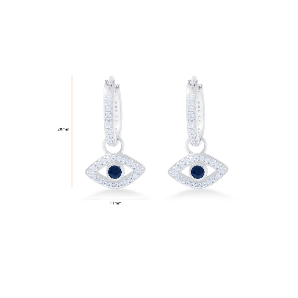 Anting Hoop Perak Koleksi Evil Eye Sterling Silver 925