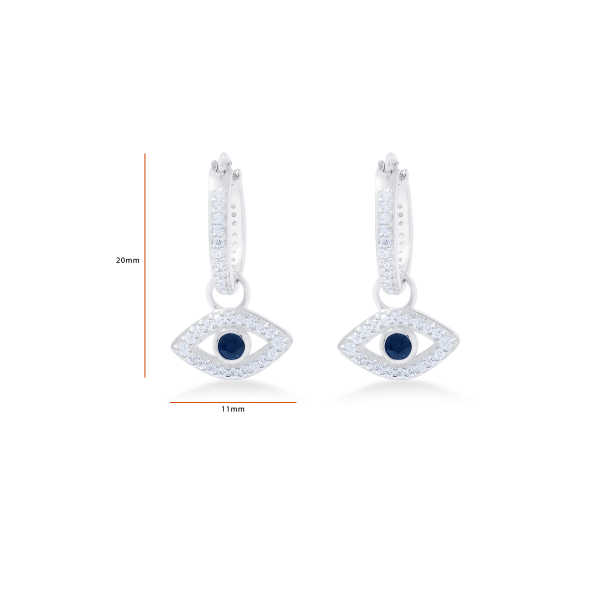 Anting Hoop Perak Koleksi Evil Eye Sterling Silver 925