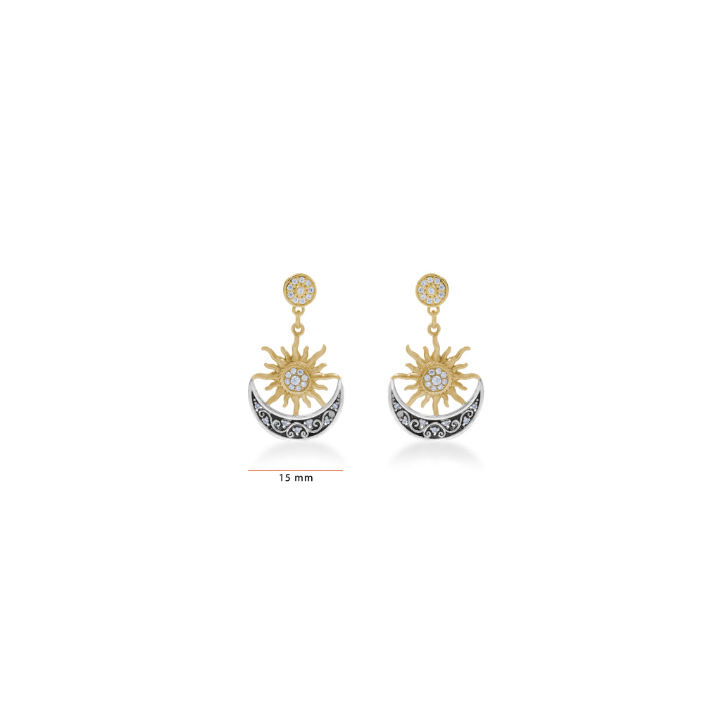 Sterling Silver 925 Sun Collection Stud Earrings