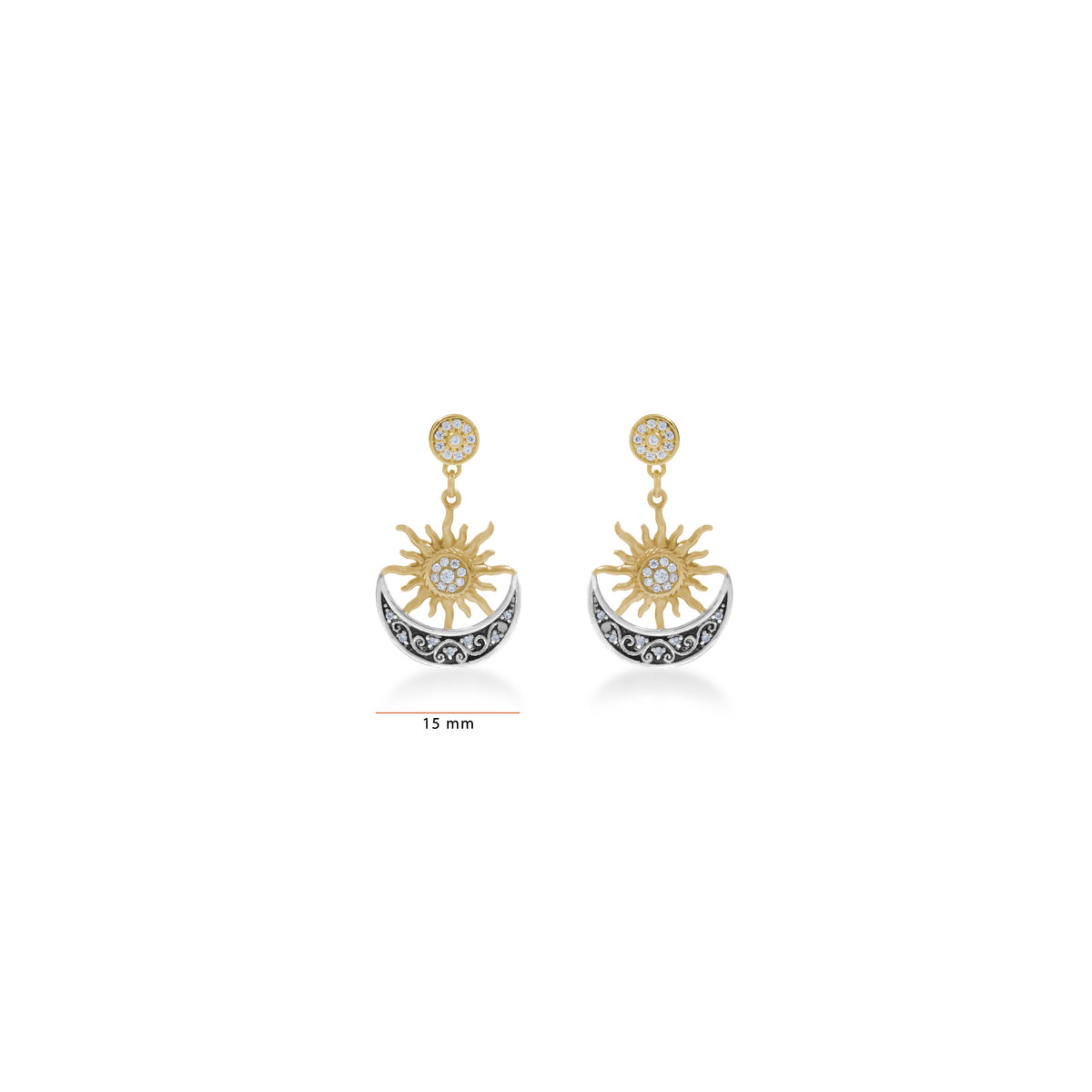 Sterling Silver 925 Sun Collection Stud Earrings