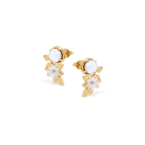 Gold Plated 925 Sterling Silver Jasmine Pearl Collection Earclimber Earrings