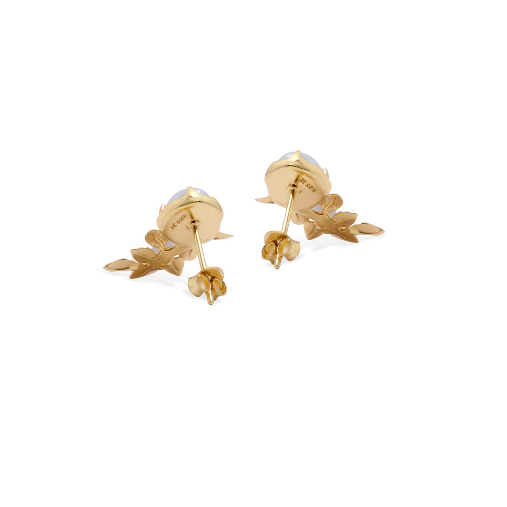 Anting Earclimber Perak Koleksi Mutiara Melati Sterling Silver 925 Gold Plated