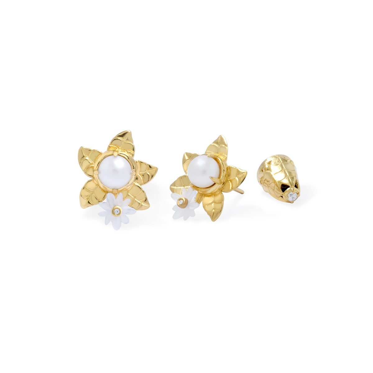 Subeng Kecil Perak Koleksi Mutiara Melati Sterling Silver 925 Gold Plated