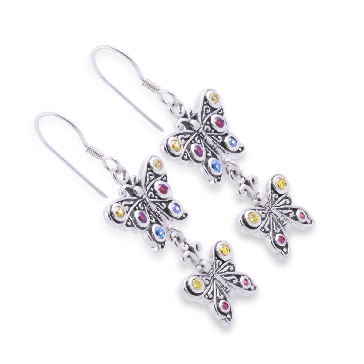 Anting Double Drop Perak Koleksi Kupu Kupu Sterling Silver 925