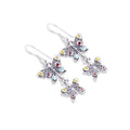 Sterling Silver 925 Butterfly Collection Double Drop Earrings