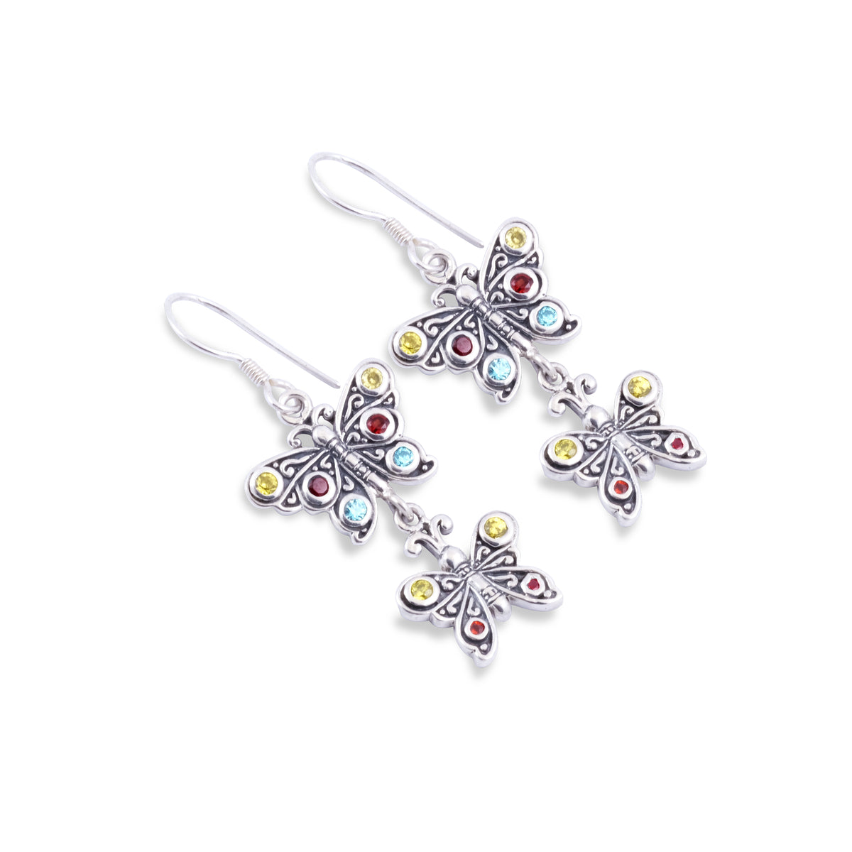 Anting Double Drop Perak Koleksi Kupu Kupu Sterling Silver 925