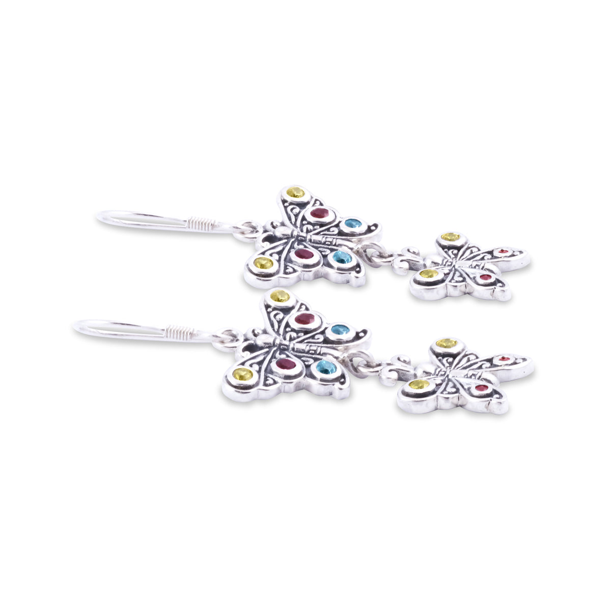 Anting Double Drop Perak Koleksi Kupu Kupu Sterling Silver 925