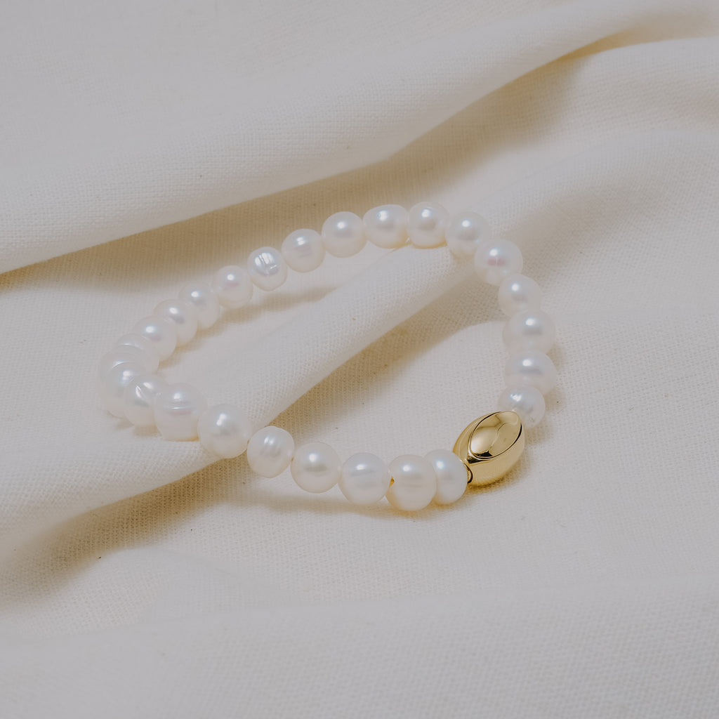 Lumine Pearl Sterling Silver 925 Classic Gold Plated Bracelet