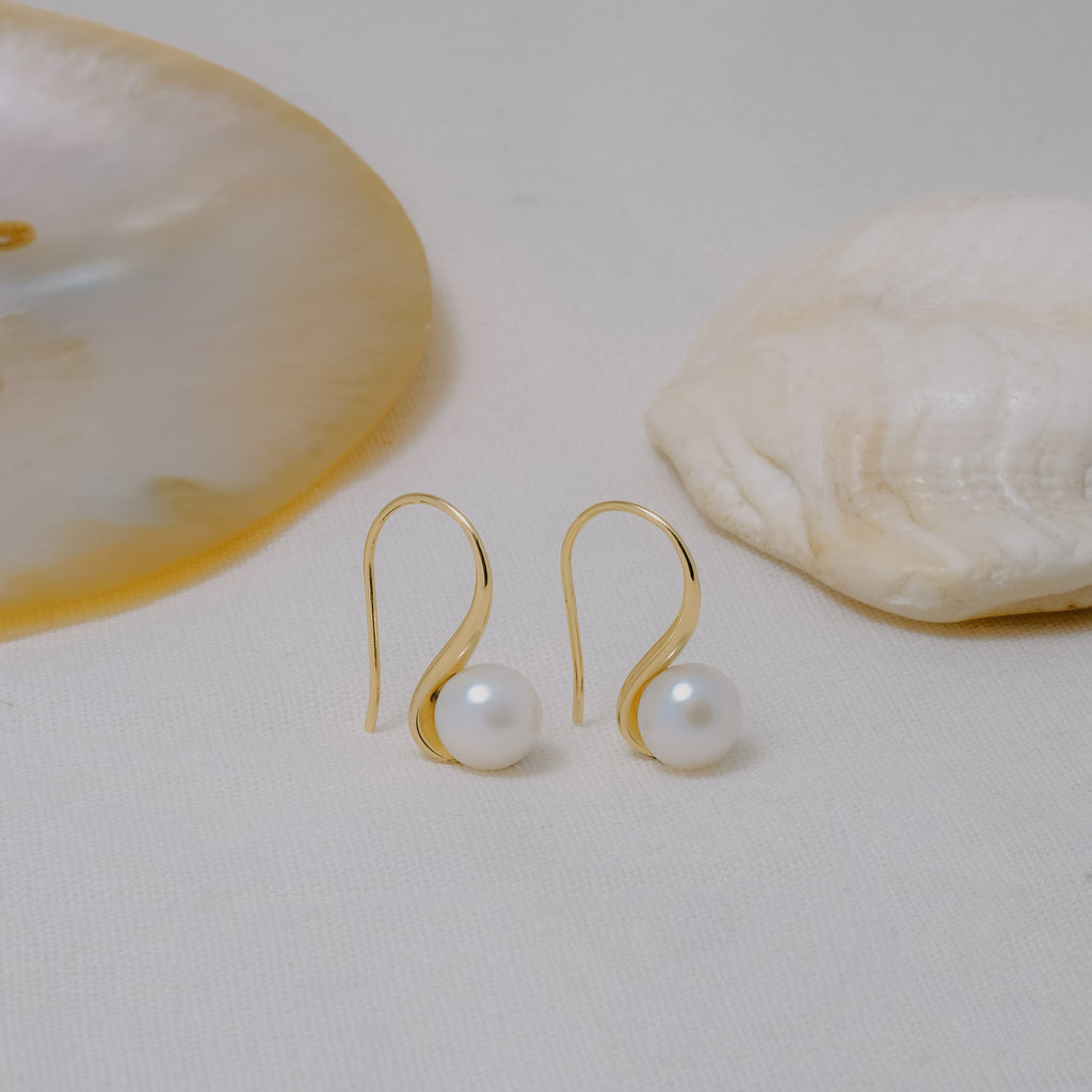 Anting Hook Gold Plated Koleksi Lumine Pearl Sterling Silver 925