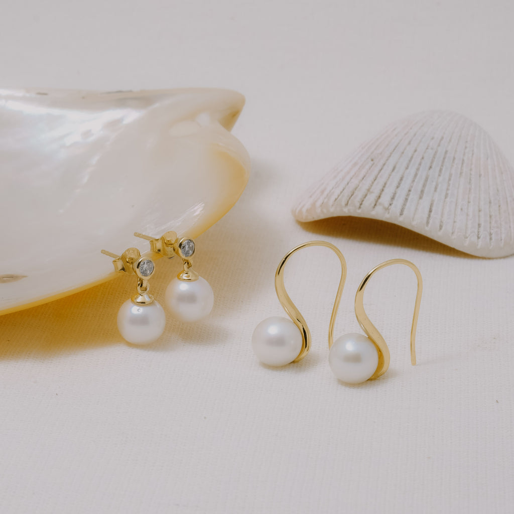 Anting Hook Gold Plated Koleksi Lumine Pearl Sterling Silver 925