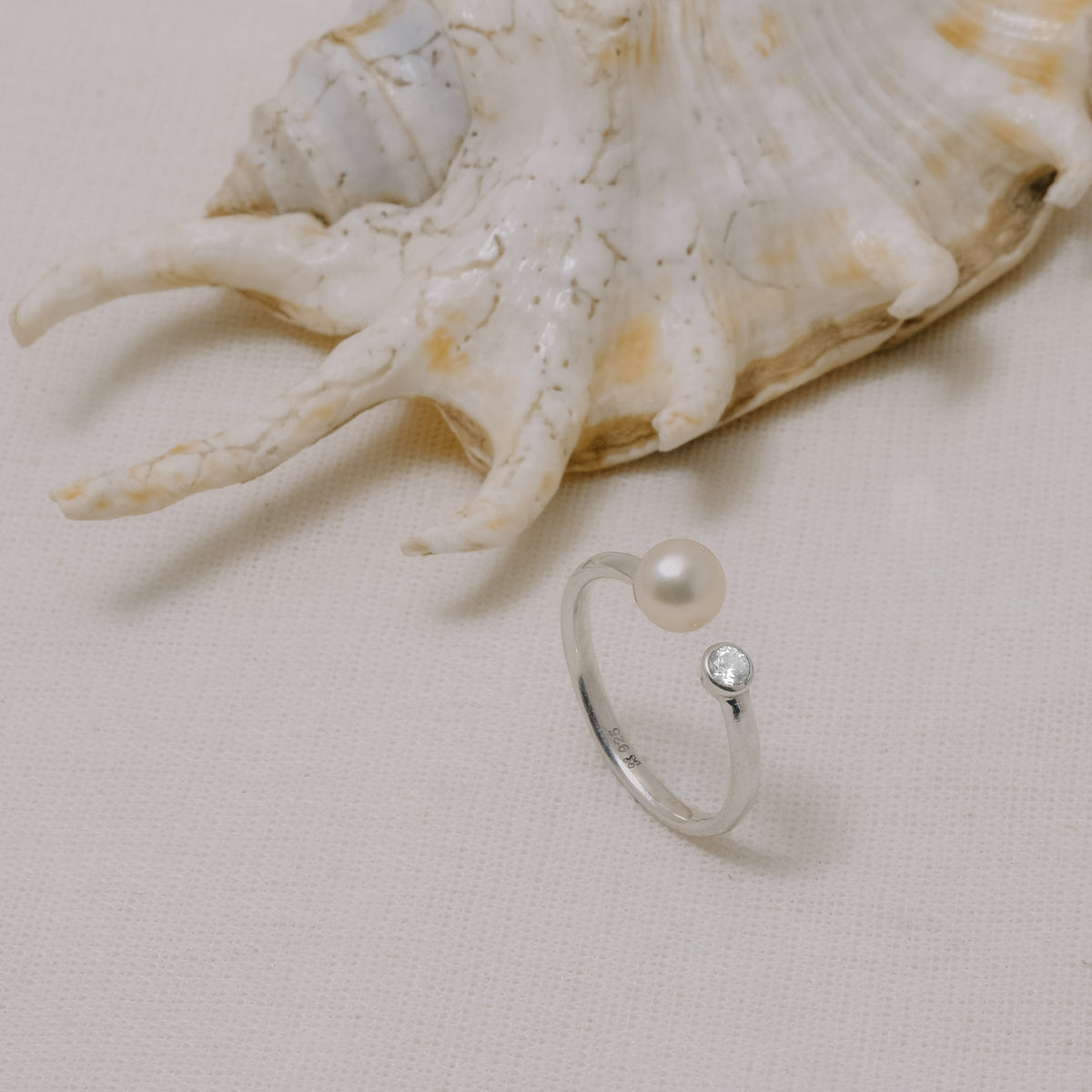 Lumine Pearl Sterling Silver 925 Adjustable Ring Collection