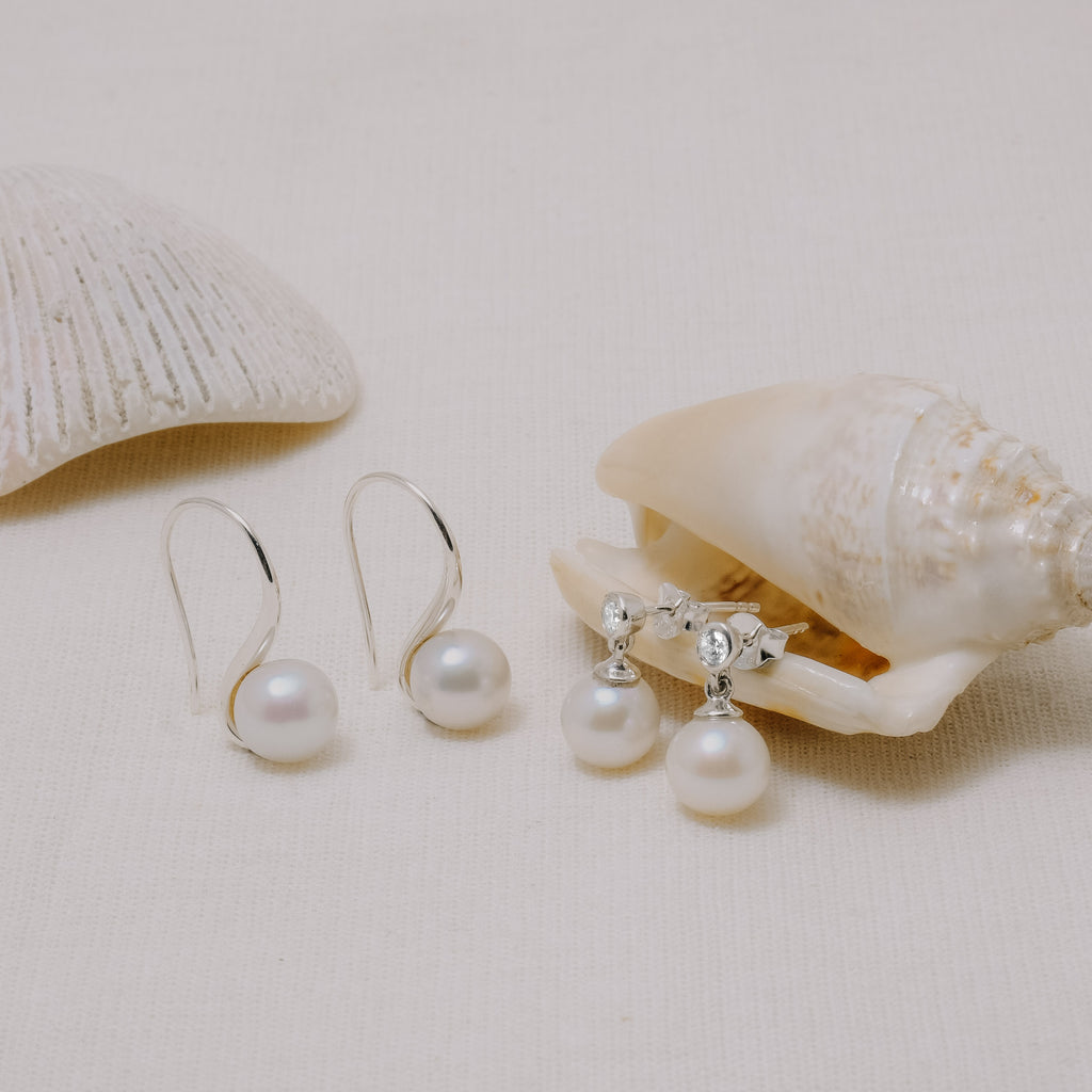 Lumine Pearl Sterling Silver 925 Hook Earrings