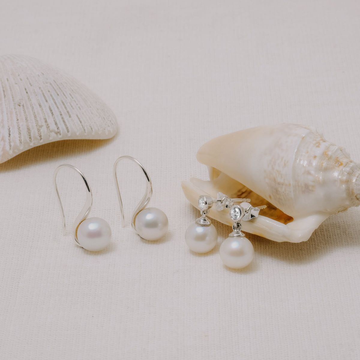 Lumine Pearl Sterling Silver 925 Hook Earrings
