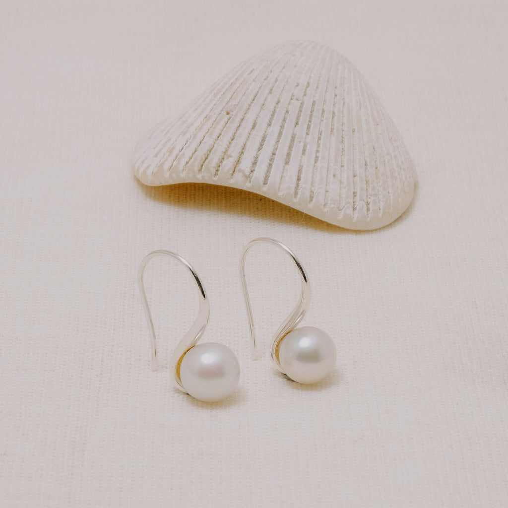 Lumine Pearl Sterling Silver 925 Hook Earrings