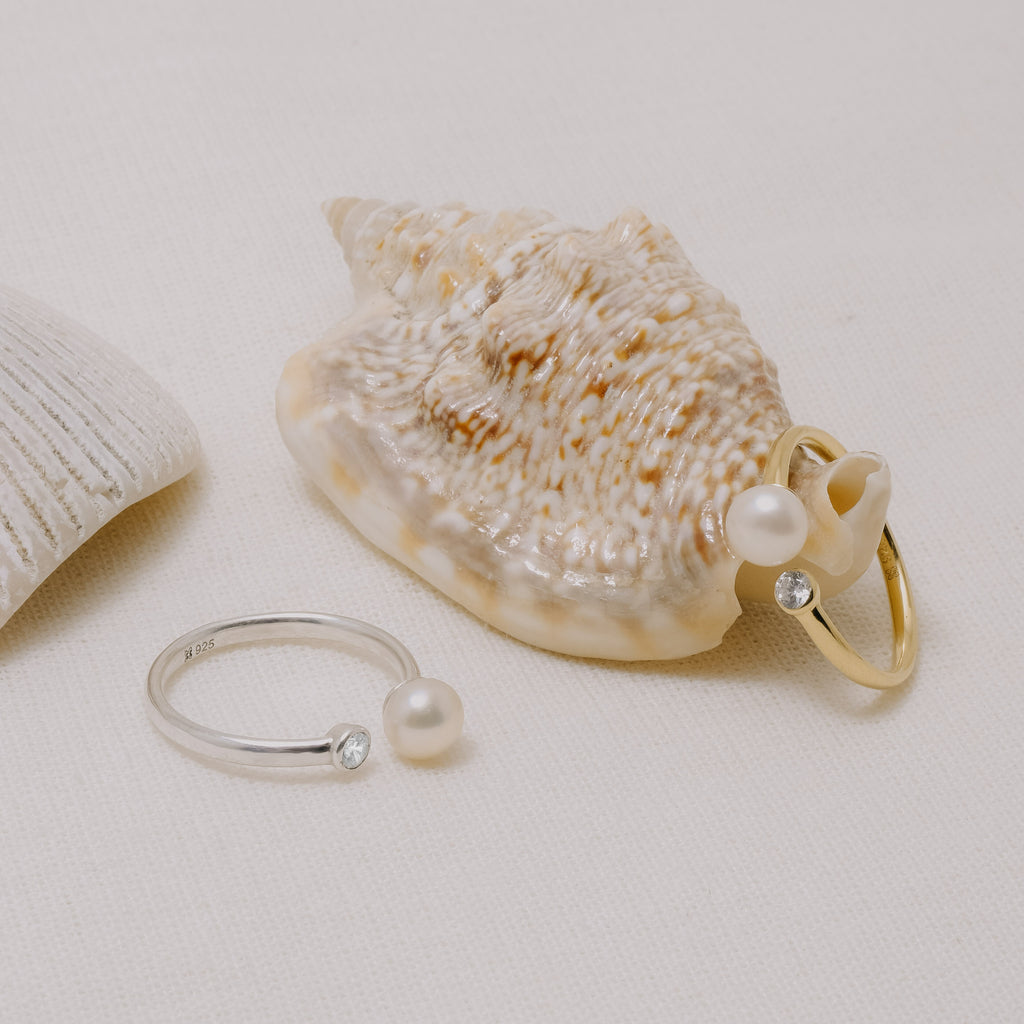 Lumine Pearl Sterling Silver 925 Adjustable Ring Collection