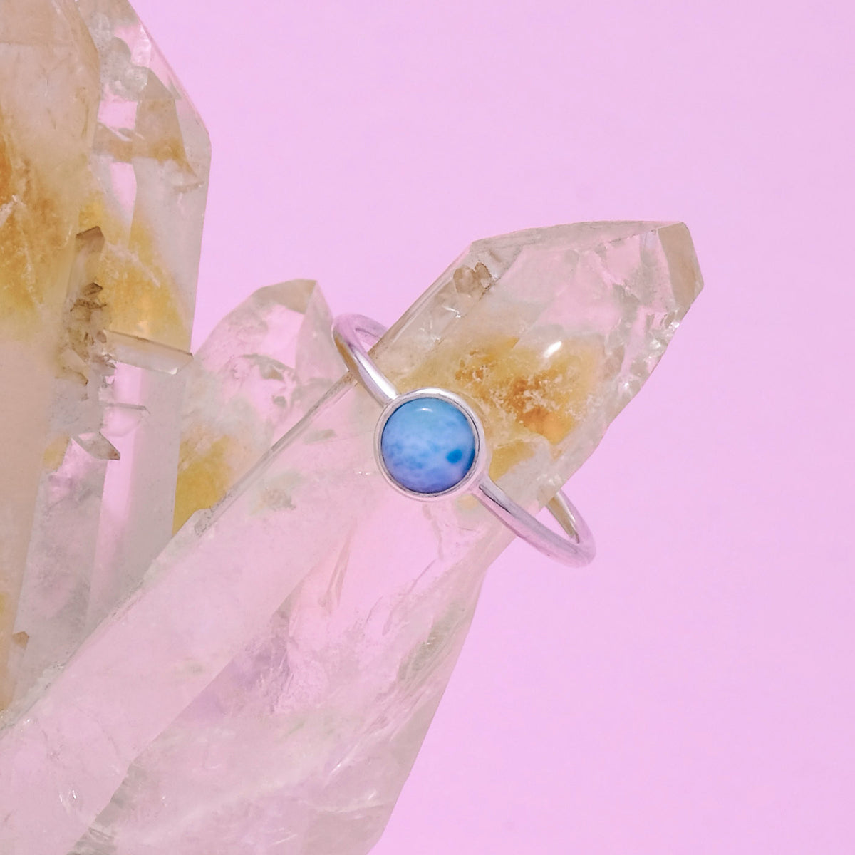 Larimar Sterling Silver 925 Oval Ring Collection