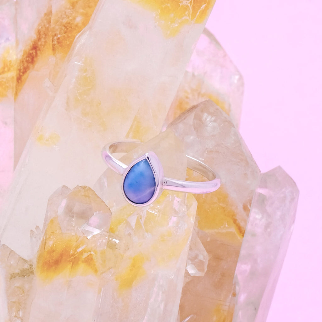Cincin Teardrop Koleksi Larimar Sterling Silver 925