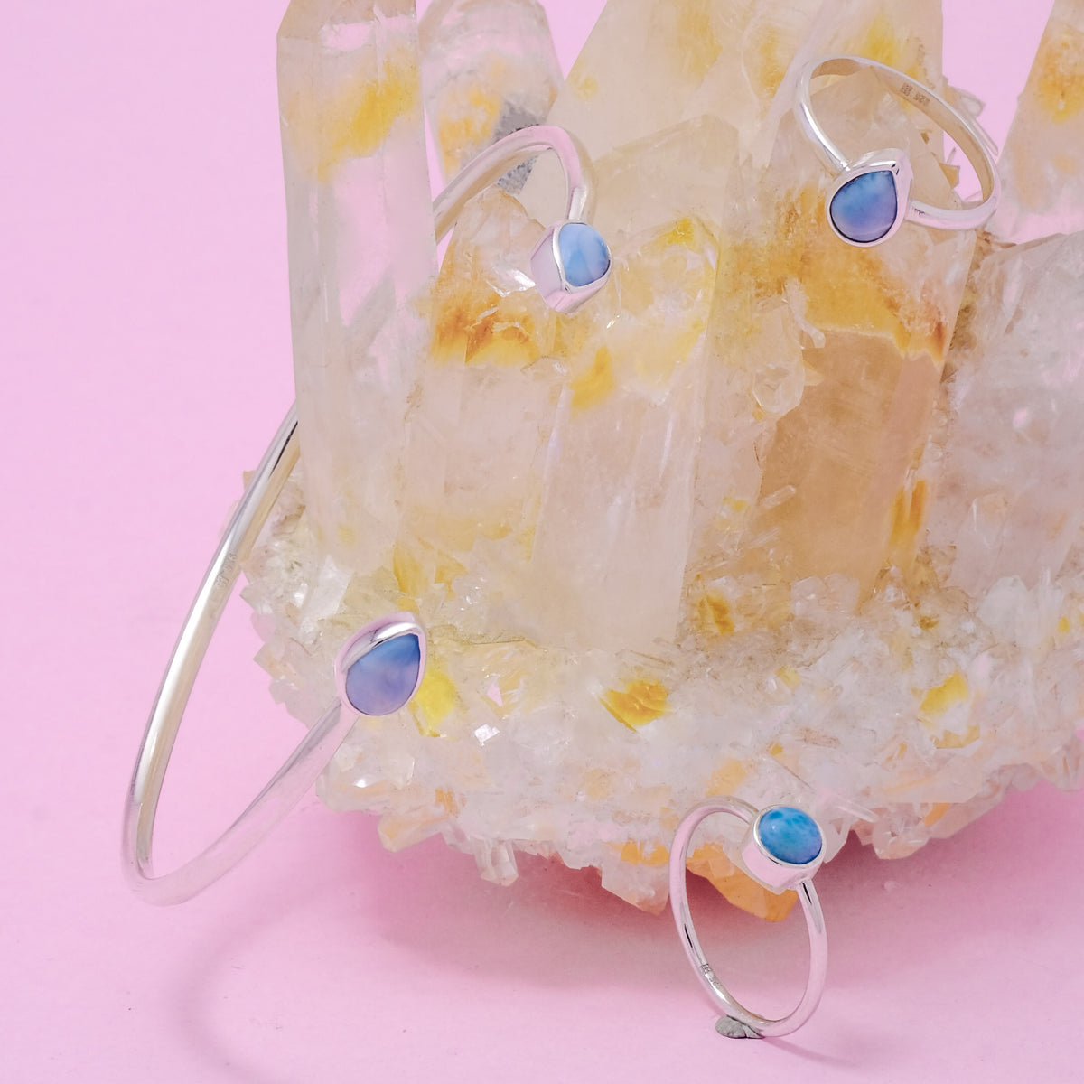 Cincin Teardrop Koleksi Larimar Sterling Silver 925