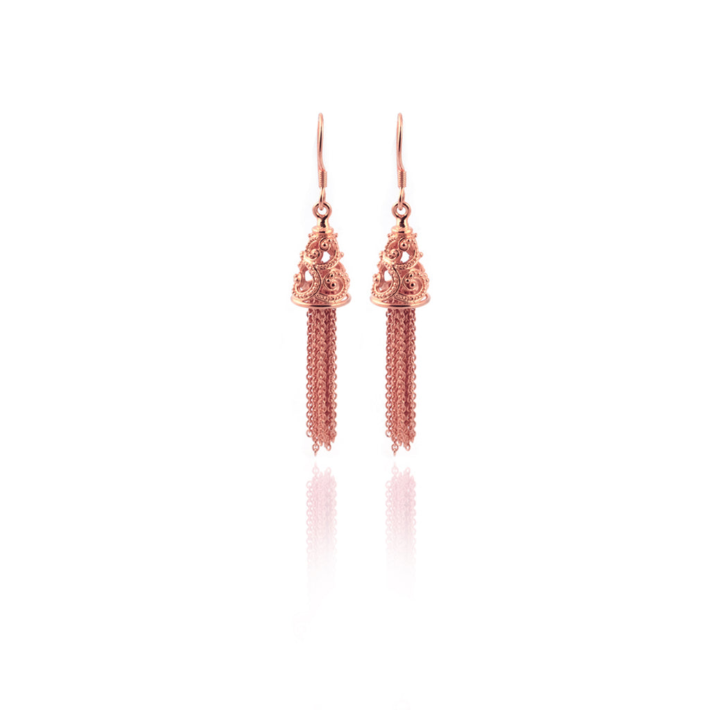 925 Sterling Silver Sea Wave Collection Drop Chain Earrings