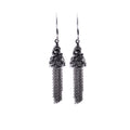 925 Sterling Silver Sea Wave Collection Drop Chain Earrings